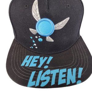 Zelda 2018 Nintendo Hey Listen Black Blue Snapback Hat Cap 2018 Rare Legend Game